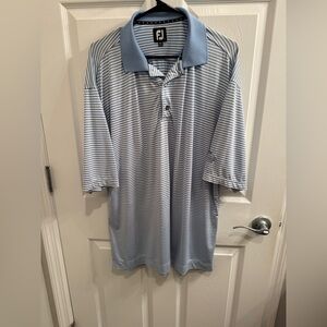 FootJoy Blue and White Striped Polo Shirt